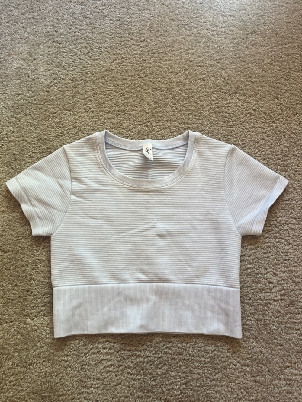 Cropped Ribbed Short Sleeve Top